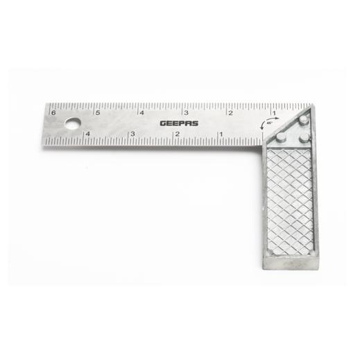 display image 1 for product Geepas Try Square With Metal Handle 6" - 90 Degree Angle Corner Ruler