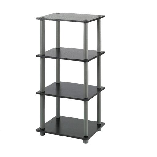 display image 0 for product 4 Layer Wooden Shelf Rack - 12mm PB Board & Melamine Finishing Round Plastic Stand - Lightweight - Multipurpose Shelf - Can be moved Easily