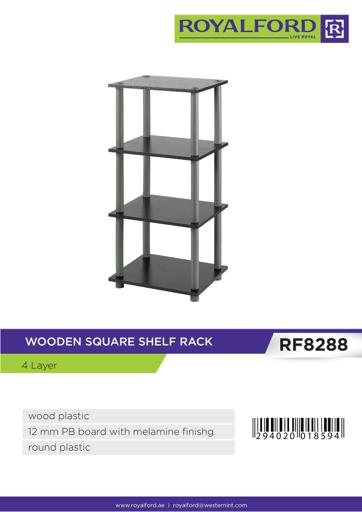 display image 2 for product 4 Layer Wooden Shelf Rack - 12mm PB Board & Melamine Finishing Round Plastic Stand - Lightweight - Multipurpose Shelf - Can be moved Easily