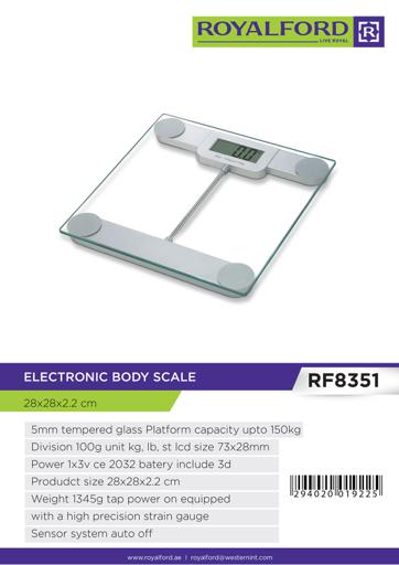 display image 10 for product Royalford Metallic Digital Body Scale - Smart High Accuracy Large Lcd Screen