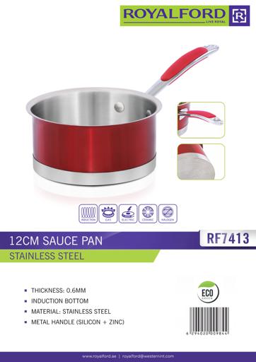 display image 1 for product Royalford 12 X 6Cm Stainless Steel Induction Sauce Pan - Portable, Induction Safe Saucepan Cookware