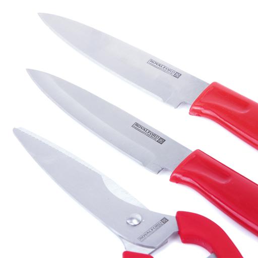 display image 5 for product Royalford Kitchen Knife Set 4 Pc - Includes 2 Knife Set With Cutting Board And A Scissor - All-In-One
