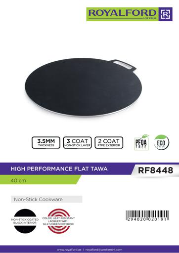 display image 7 for product Royalford Non Stick Tawa 40Cm - 2 Coat Non Stick Coating Pan 3Mm Thick With Comfortable Handle