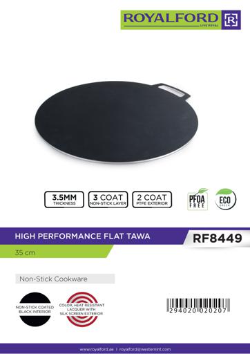 display image 8 for product Royalford 45 Cm Non Stick Tawa - Marble Coating Pan Suitable For Crepe Chapatti Pancakes Roti Dosa