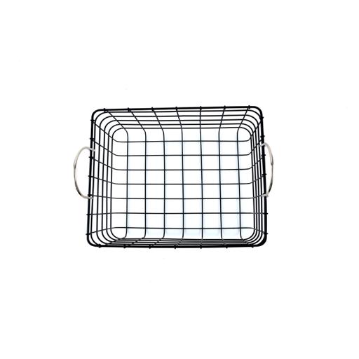 display image 3 for product Rectangular Fruit Basket Set 22.8x15.3x15.3Cm - Portable Stackable Durable Bold Wire Design | Keep Dry | Storage Container Ideal for Fruits, Vegetable & More for Indoor & Outdoor