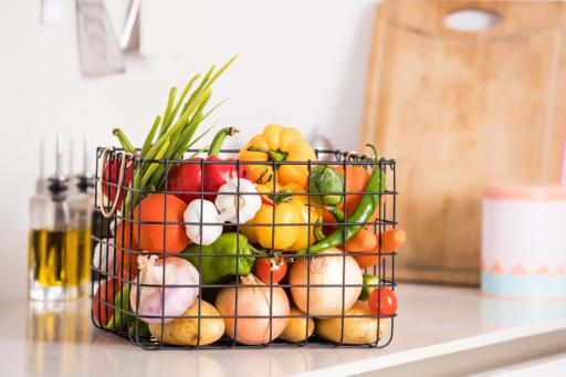 display image 1 for product Royalford Rectangular Fruit Basket - Stylish Fruit & Vegetable Holder Basket Bowl Rack Stand