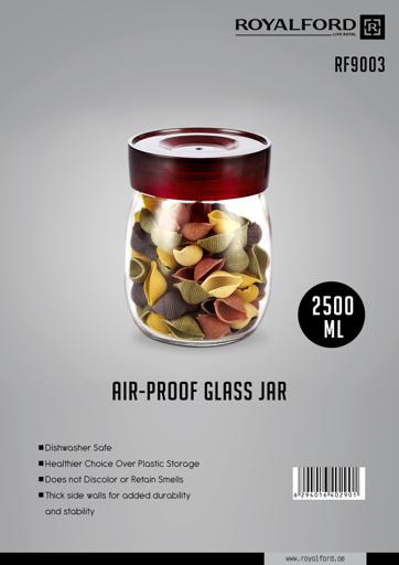 display image 8 for product Royalford 2500 Ml Air-Proof Glass Jar-Round Shaped, Healthier Choice, Maximum Freshness And Dishwash