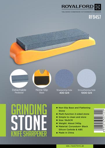 display image 10 for product Royalford Grinding Stone Knife Sharpener - Portable Non Slip Base With Sharpening & Smoothening Side