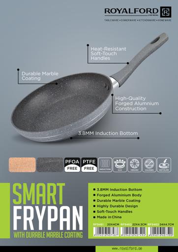 display image 9 for product Royalford Smart Fry Pan With Durable Marble Coating - High-Quality Forged Aluminium Construction