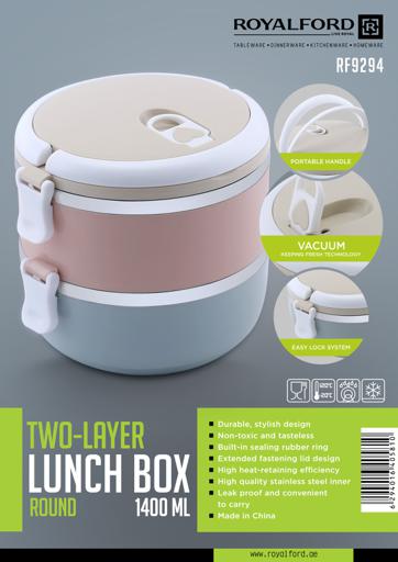 display image 11 for product Royalford 1400Ml Double Layer Lunch Box - Leak-Proof & Airtight Lid Food Storage Container