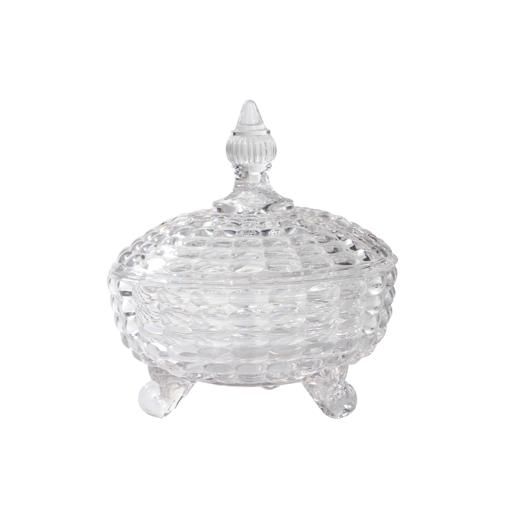 Delcasa Candy Jar With Lid - Transparent Glass Storage Jar - Glass Storage Container Jar For Sweet hero image