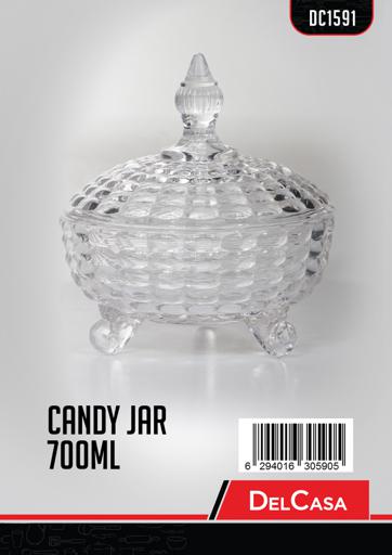 display image 8 for product Delcasa Candy Jar With Lid - Transparent Glass Storage Jar - Glass Storage Container Jar For Sweet