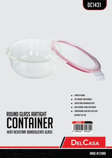 display image 7 for product Delcasa 400Ml Brs Round Glass Airtight Container