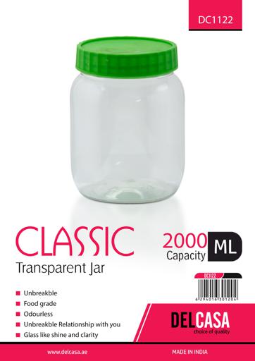 display image 6 for product Delcasa 2000Ml Round Storage Jar - Air-Proof Transparent Jar - Healthier Choice, Maximum Freshness