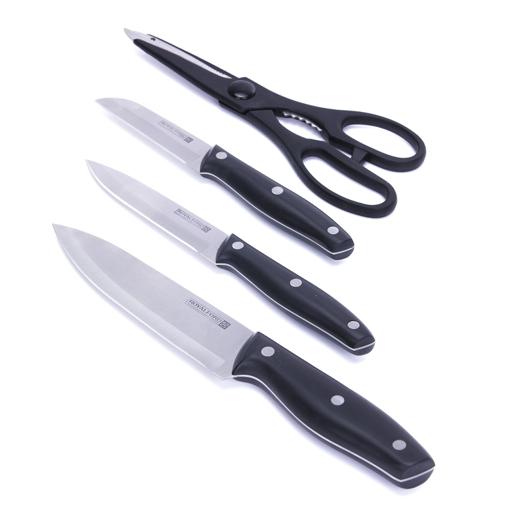 display image 6 for product Royalford 5Pcs Kitchen Tool Set - Potable Block, Stainless Steel, Black, 3 Piece Knife, Kitchen