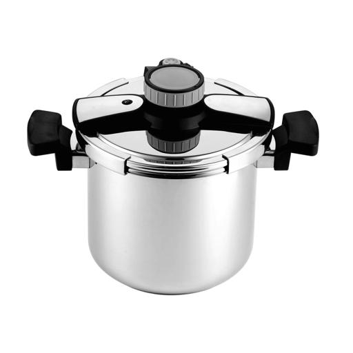 display image 0 for product Stainless Steel Pressure Cooker, Safety Valve, RF7603 - Lightweight Home Kitchen Pressure Cooker with Lid, Easy Grip Handle, Pressure Control Valve, Easy Lock Lid