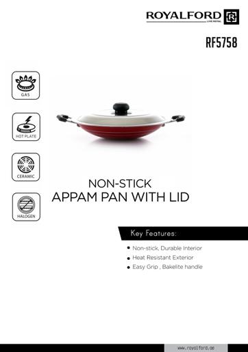 Cast Iron Appa Chatti with Lid / Appam pan For Kitchen use Pack of
