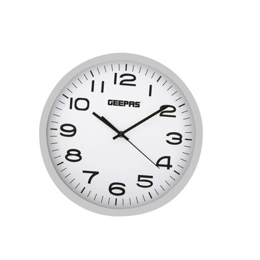 display image 7 for product Geepas Wall Clock - Round Decorative Campagne/Silver Colour Frame Clock For Living Room, Bedroom