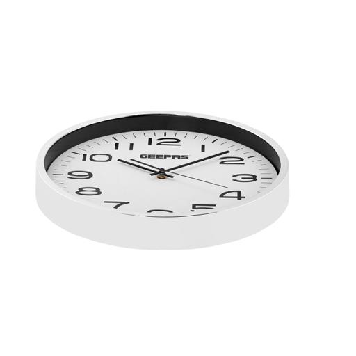 display image 5 for product Geepas Wall Clock - Round Decorative Campagne/Silver Colour Frame Clock For Living Room, Bedroom