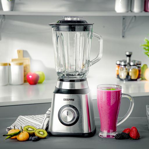 2-in-1 Blender with  Glass Jar, Smart Lock, GSB44076UK | 2 Speed with  Pulse Function | Ideal for Smoothies, Vegetable, Fruits, Milkshakes, Ice &  More | Thermostat and Safety Switch