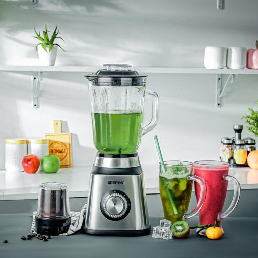 2-in-1 Blender with  Glass Jar, Smart Lock, GSB44076UK | 2 Speed with  Pulse Function | Ideal for Smoothies, Vegetable, Fruits, Milkshakes, Ice &  More | Thermostat and Safety Switch