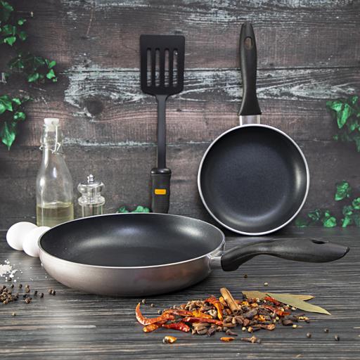 display image 1 for product Royalford Frying Pan Deluxe Value Set - Portable Non-Stick Coating With Cool Touch Handle