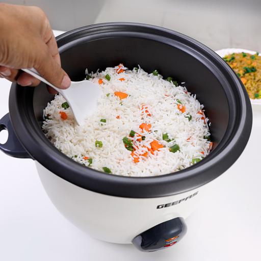 display image 2 for product Geepas GRC4325 1L Electric Rice Cooker  -Cook/Warm/Steam, High-Temperature Protection - Make Rice & Steam Healthy Food & Vegetables | 2 Year Warranty