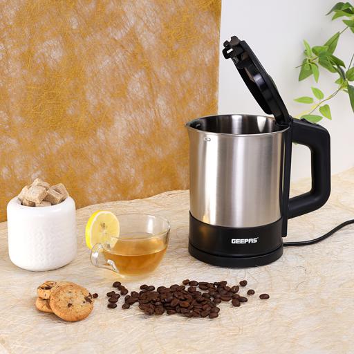 display image 3 for product Geepas GK5418 1350W Travel Electric Kettle - Stainless Steel Housing, Boil-Dry & Overheat Protection |Boiler for Hot Water, Tea & Coffee | 1.0L | 2 Year Warranty