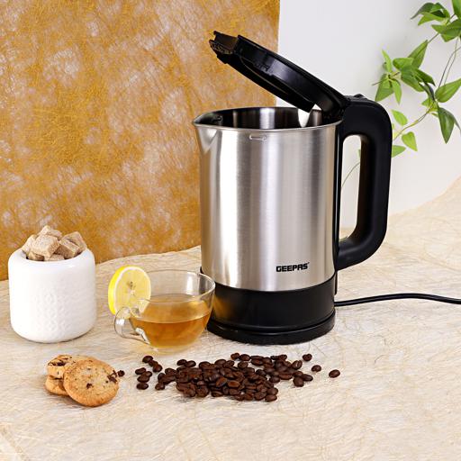 display image 4 for product Geepas 1.7L Electric Kettle 2200W - Portable Lightweight with Comfortable Handle | Automatic Cut Off | Stainless Steel Body | Boil Water, Milk, Tea & Coffee| 2 Year Warranty