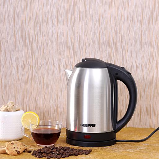display image 3 for product Geepas 1.8L Electric Kettle - Stainless Steel  Kettle| Auto Shut-Off & Boil-Dry Protection | Heats up Quickly Water, Tea & Coffee Maker - 2 Year Warranty