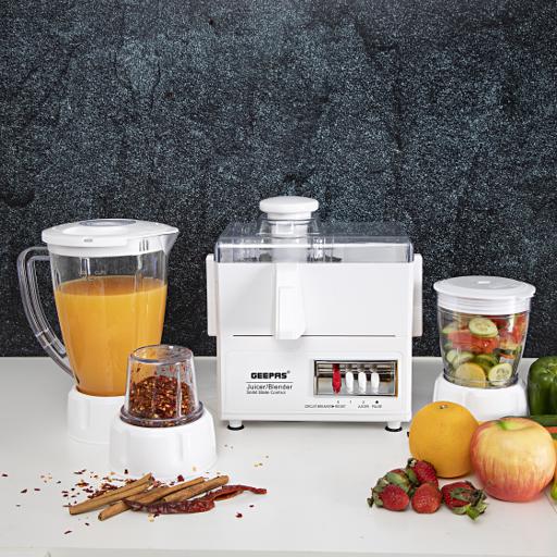 display image for Geepas 4-In-1 Food Processor & Juicer - Multi-Functional Smoothie Maker, Juicer, Compact Electric