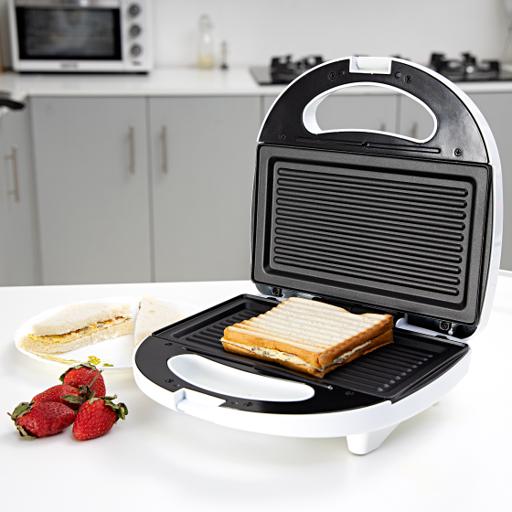 display image 1 for product Geepas Sandwich Toasster - Non Stick Plate with 2 Slice Capacity | Thermostat Control with Indicator Light | Ideal for Sandwich, Omelet & More