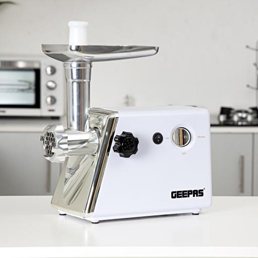 Buy Geepas 1200W Meat Grinder Electric Aluminum Gearbox, 3 Metal
