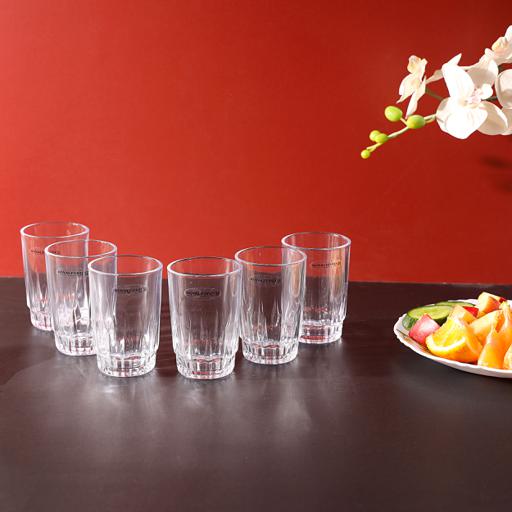 display image 1 for product Royalford 6Oz 6Pcs Glass Tumber - Water Cup Drinking Glass