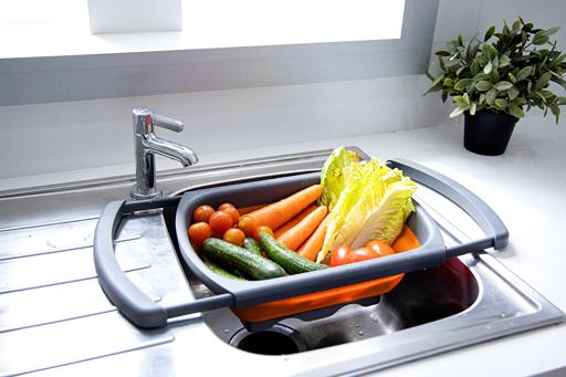 display image 3 for product Royalford Collapsible Colander Over The Sink - Strainer With Extendable Handles - Fits Most Of Sizes