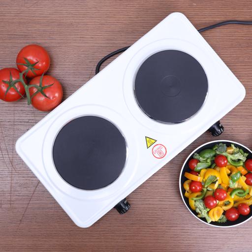 display image 3 for product Electric Double Hot Plate with Auto-Thermostat, GHP32014 | Portable Electric Hob with Overheat Protection for Home, Camping & Caravan Cooking