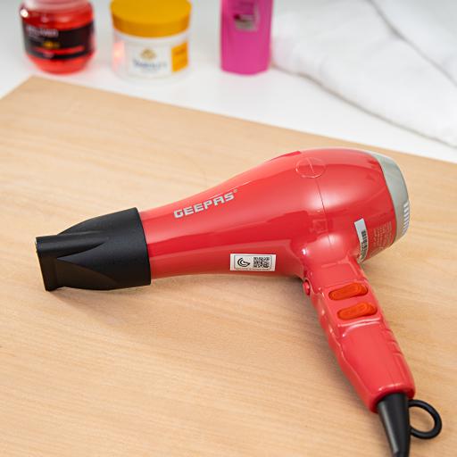 display image 1 for product Geepas 1500W Hair Dryer - 2-Speed Strong Wind & 3 Heat Settings with Cool Shot Function For Frizz-Free Shine Hairs | Overheat Protected | 2 Years Warranty