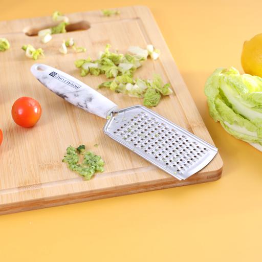 display image 1 for product Royalford Stainless Steel Grater With Marble Designed Handle - Comfortable Design With Hanging Loop