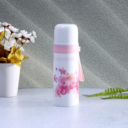 Japanese Sakura Water Bottle with Straw Lid Double Wall Pink Flowers  Thermos Bottle Vacuum Insulated Flask Stainless Steel Water Bottle for Gym