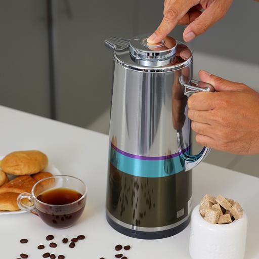 display image 2 for product Royalford 1.0L Silver Vacuum Flask - Stainless Steel Keeping Hot/Cold Long Hour Heat/Cold Retention