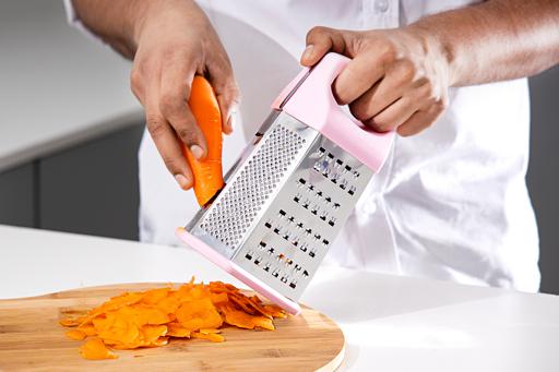 display image 2 for product Stainless Steel Hexagon Grater, DC1171 | 6 Side Grate, Slice And Zest | Sharp Blade & Easy Grip Handle | Best For Parmesan Cheese, Vegetables, Ginger
