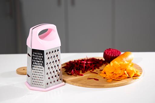 display image 1 for product Stainless Steel Hexagon Grater, DC1171 | 6 Side Grate, Slice And Zest | Sharp Blade & Easy Grip Handle | Best For Parmesan Cheese, Vegetables, Ginger