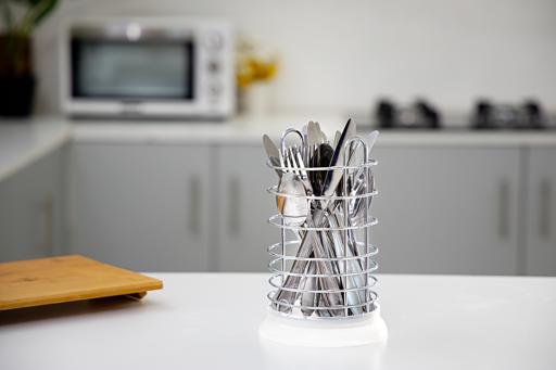 display image 2 for product Delcasa Stainless Steel Kitchen Utensil Holder Cutlery Drainer - Cutlery Holder, Drying Rack