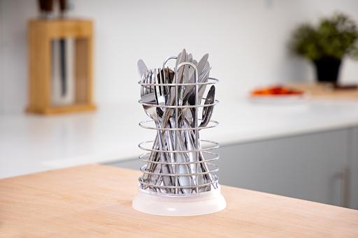 display image 1 for product Delcasa Stainless Steel Kitchen Utensil Holder Cutlery Drainer - Cutlery Holder, Drying Rack