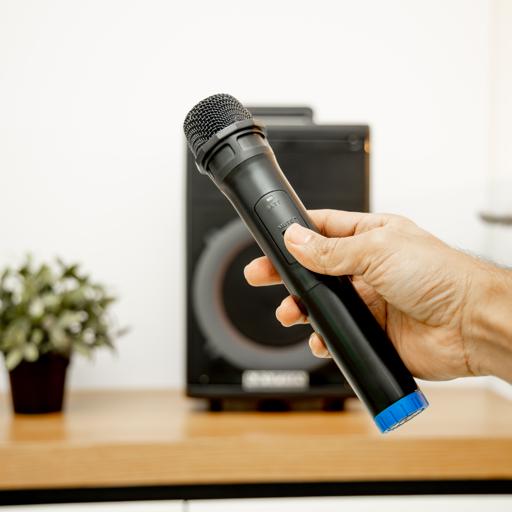 display image 2 for product Krypton Rechargeable Portable Speaker 8 Inch - With Usb, Sd Card, Fm, Mic, Bluetooth & Remote