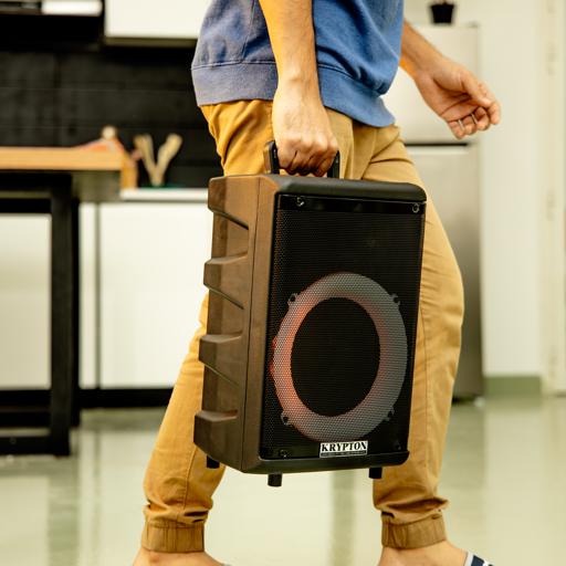 display image 4 for product Krypton Rechargeable Portable Speaker 8 Inch - With Usb, Sd Card, Fm, Mic, Bluetooth & Remote
