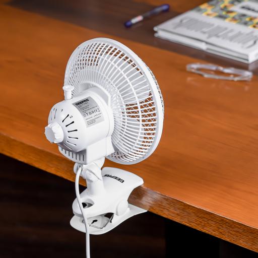 display image 4 for product 2-in-1 Desk Fan, Clip Fan with Oscillation, GF9626N | Safety Grill | Plastic Clip Fan with 3 Blades | 30W Powerful Motor | Ideal for Home, Office, Etc
