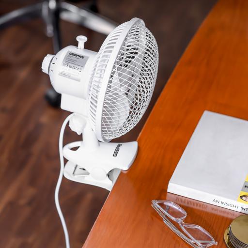 display image 9 for product 2-in-1 Desk Fan, Clip Fan with Oscillation, GF9626N | Safety Grill | Plastic Clip Fan with 3 Blades | 30W Powerful Motor | Ideal for Home, Office, Etc