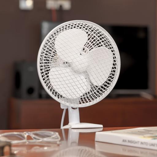 display image 11 for product 2-in-1 Desk Fan, Clip Fan with Oscillation, GF9626N | Safety Grill | Plastic Clip Fan with 3 Blades | 30W Powerful Motor | Ideal for Home, Office, Etc