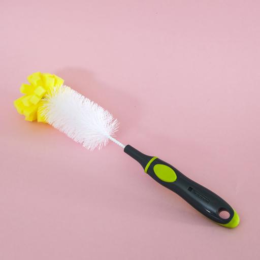 3PCS Adjustable Soft Sponge Bottle Cleaning Brush with Long Plastic Handle  Cup Brush Scrubber Washing Brush for Glass Decanter Feeding-Bottle